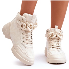 PS1 Chaussures Sport Femme Daim Avec Chaîne Beige Tymagio PS1 Chaussures Sport Femme Daim Avec Chaîne Beige Tymagio