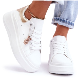 PS1 Chaussures De Sport Pour Femmes Sur Une Plateforme Massive Blanc Et Or Mariell