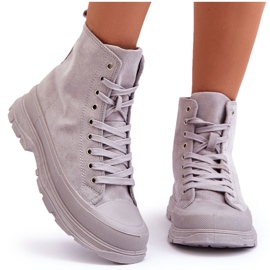 PS1 Baskets montantes en daim pour femmes Gris Eleamia