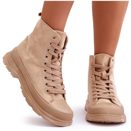 PS1 Baskets Montantes en Daim pour Femme Beige Foncé Elamia