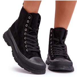 PS1 Baskets Montantes en Daim pour Femme Noir Eleamia le noir