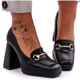 Escarpins en cuir à la mode Black Rouse le noir