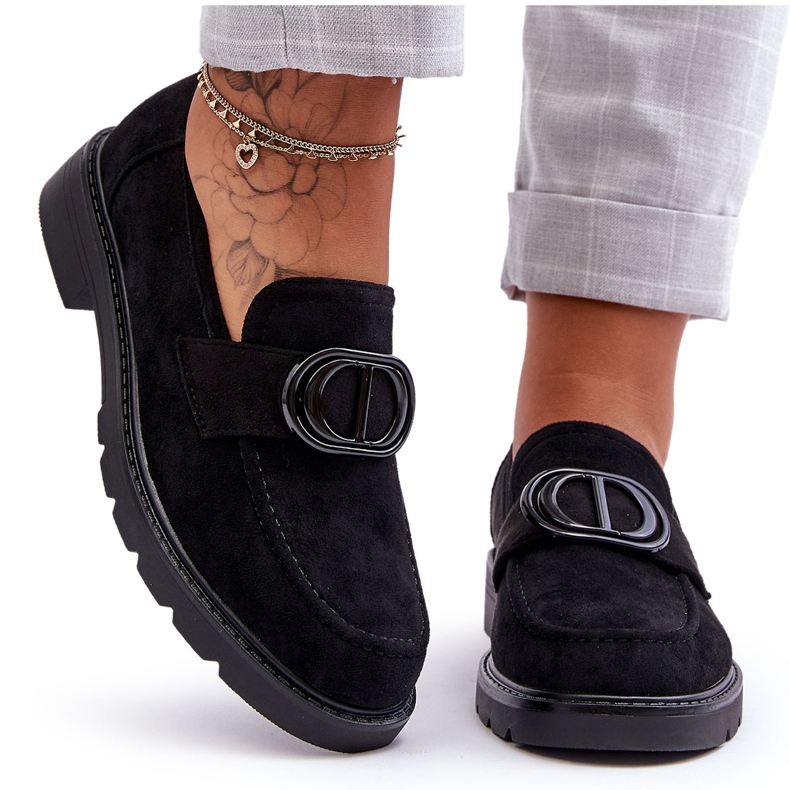 PG1 Mocassins à Plateforme en Daim Noir Jarren le noir