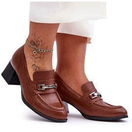 Lemar Escarpins confortables en cuir marron Damira brun