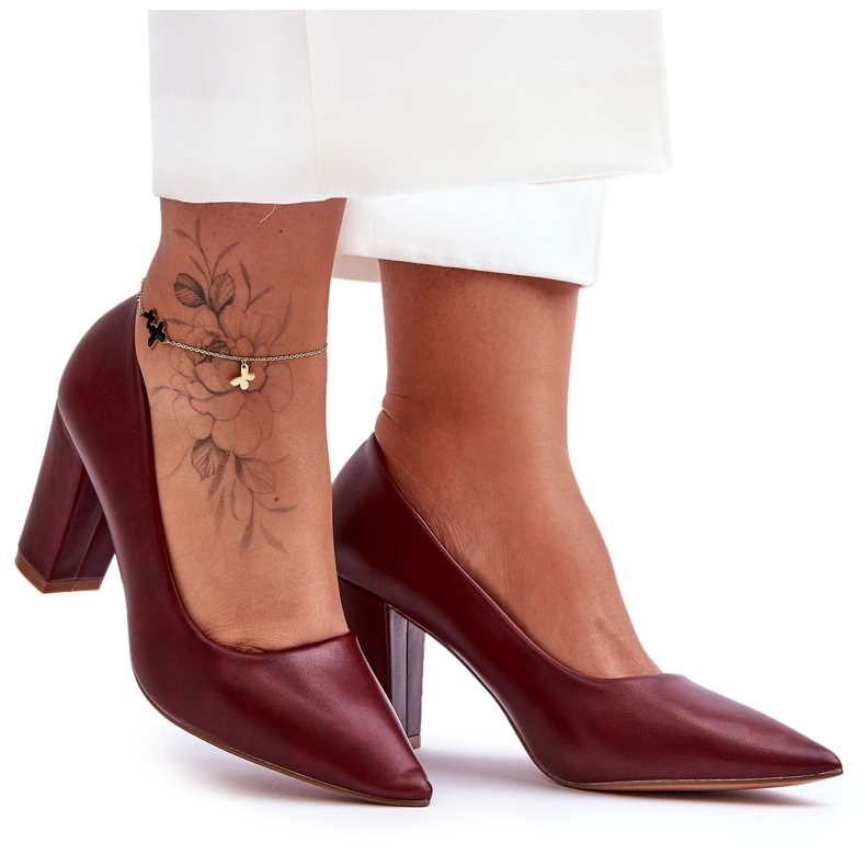 Escarpins classiques à talons bordeaux Odessa rouge