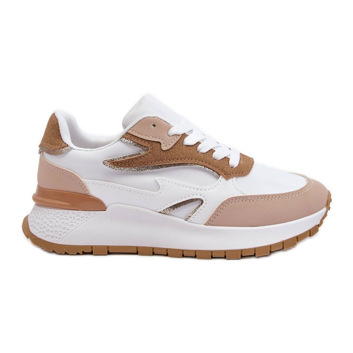 PG1 Chaussures De Sport À Plateforme Pour Femmes Blanc Et Beige Henley