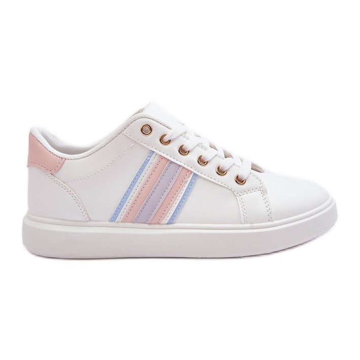 PG1 Chaussures Sport Femme Cuir Blanc et Rose Rilee blanche