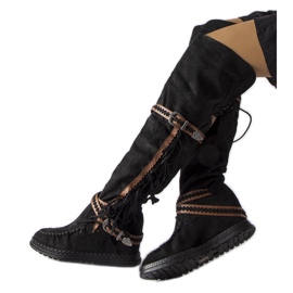 Inna Bottes compensées noires de Novella le noir