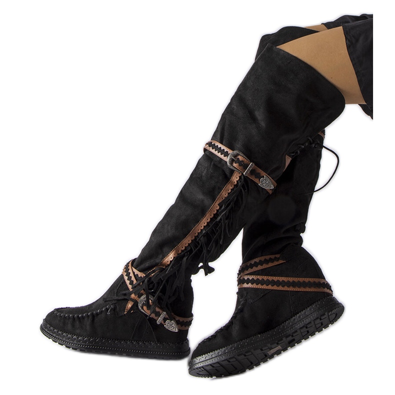 Inna Bottes compensées noires de Novella le noir