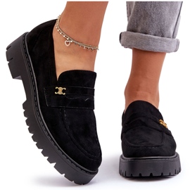 PS1 Mocassins En Daim Avec Décoration Esperta Noire