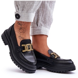 PG1 Mocassins Plate-Forme Pour Femme Avec Décoration Noir Ameg