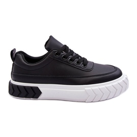 PG1 Baskets à plateforme classiques noires et blanches Nannzie le noir