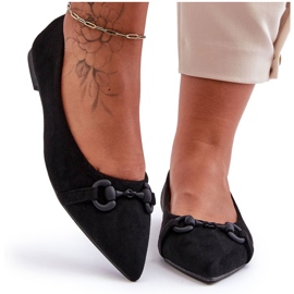 PG1 Ballerines En Daim Avec Décoration Noldaia Noire le noir