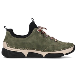 Chaussures à enfiler vertes confortables pour femmes Rieker 45973-54 Chaussures à enfiler vertes confortables pour femmes Rieker 45973-54