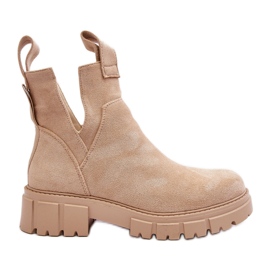 Bottes Worker Ajourées Beige Clair Heaven