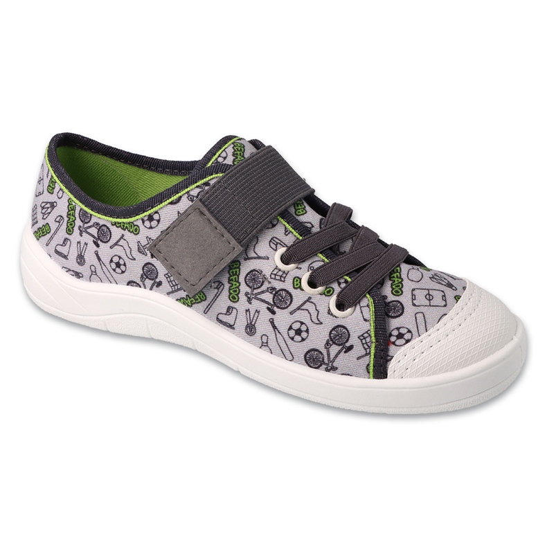 Chaussons enfants Befado 351Y028 gris à motifs