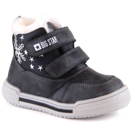 Bottes de neige bottes d'hiver pour enfants isolées avec velcro Big Star KK374191 noir