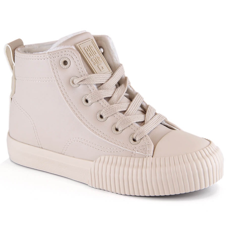 Baskets isolées pour enfants avec lacets et fermetures éclair beige Big Star MM374012 Baskets isolées pour enfants avec lacets et fermetures éclair beige Big Star MM374012