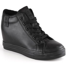 Baskets compensées femme isolées noir Big Star MM274001 le noir