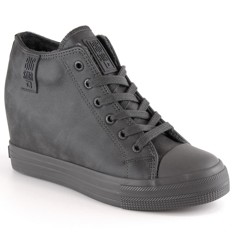 Baskets compensées femme isolées grises Big Star MM274005 Baskets compensées femme isolées grises Big Star MM274005