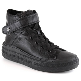 Baskets isolées à lacets et velcro noir Big Star MM274008 le noir