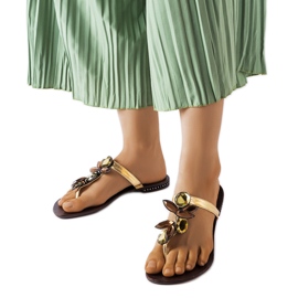 Tongs Zarattini élégantes dorées d'or Tongs Zarattini élégantes dorées d'or