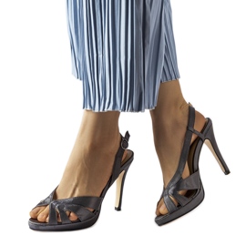 Sandales à talons hauts gris alpaga Sandales à talons hauts gris alpaga