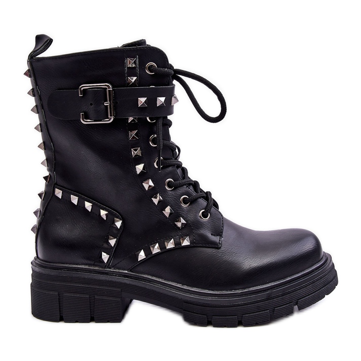 Bottes Chunky Worker avec Jets Femme Noir Tyralis le noir