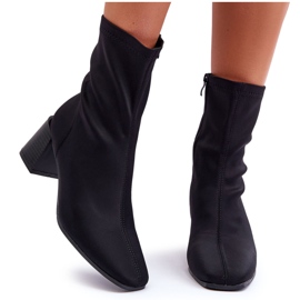 Bottes à glissière en tissu noir Amisa le noir