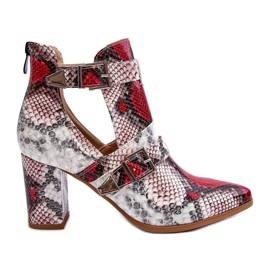 Bottes à la mode sur un talon avec des découpes Multicolore Suelo beige