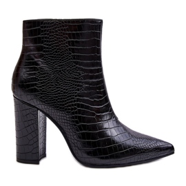 Bottes Sur Un Talon Motif Serpent Noir Daldala