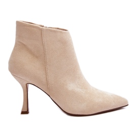 Bottes à Talons Hauts en Daim pour Femme Beige Clair Merisa