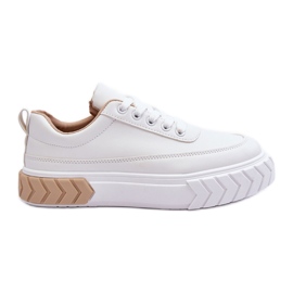 PG1 Baskets Plateformes Classiques Blanches Et Beiges Nannzie