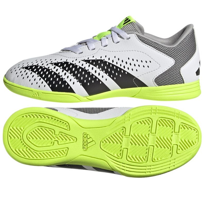 Adidas Predator Accuracy.4 In Jr IE9440 chaussures de football blanche blanche Adidas Predator Accuracy.4 In Jr IE9440 chaussures de football blanche blanche