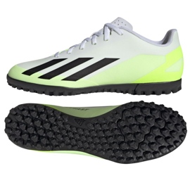 Adidas X Crazyfast.4 Tf M IE1583 chaussures de football blanche blanche Adidas X Crazyfast.4 Tf M IE1583 chaussures de football blanche blanche