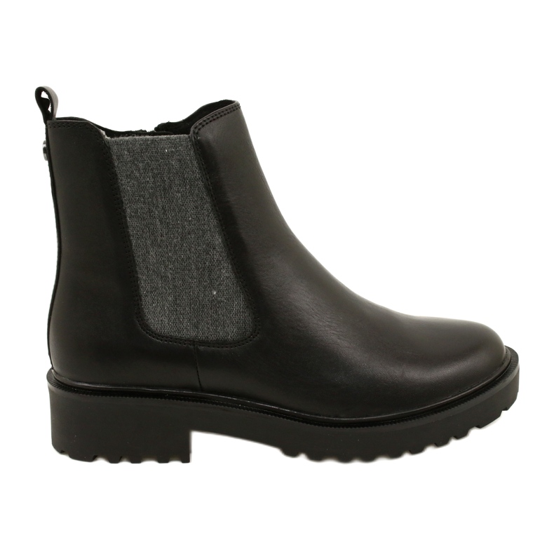 Bottes en cuir pour femmes sur le bas plus épais Caprice 9-25419-41 022 noir le noir