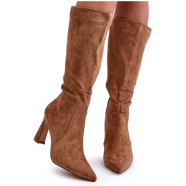 Bottes à talons en daim marron Adrolio brun