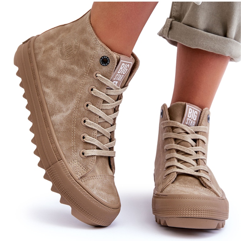 Baskets Femme Big Star High Warm Beige GG274071