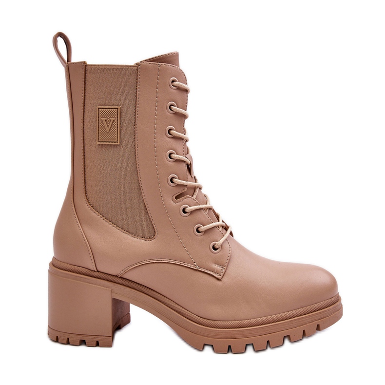 Vinceza Bottines en Cuir pour Femme Beige Esnar