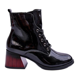 Vinceza Bottes Laquées à Talons Hauts Noir Luloshe le noir
