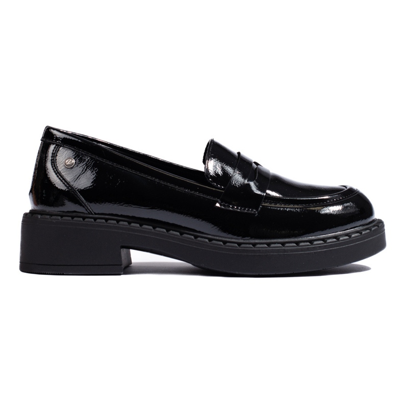 W. Potocki Mocassins noirs laqués pour femmes de Potocki le noir
