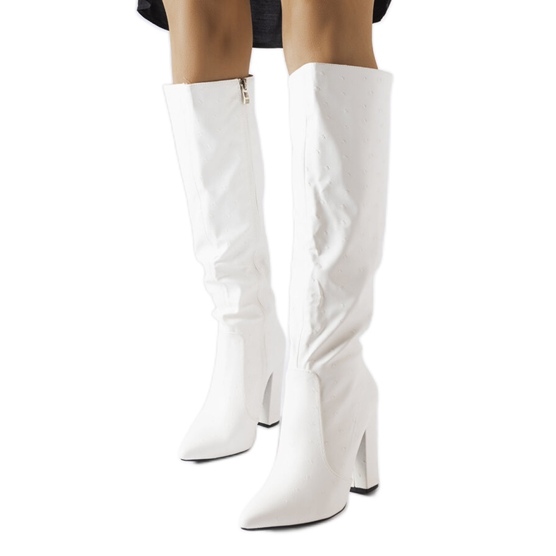 Bottes blanches X8266 Blanc le noir