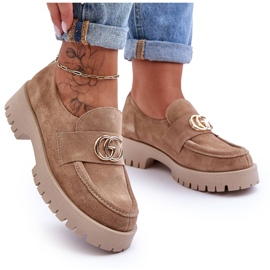 Laura Messi Chaussures Femme En Daim Avec Décoration Chutes De Rose Beige