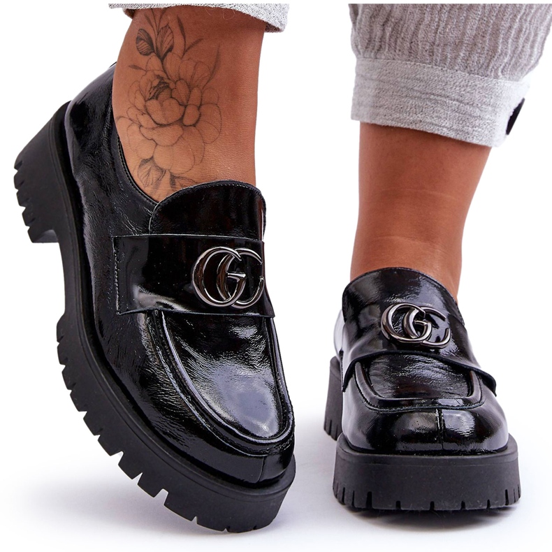 Laura Messi Chaussures en cuir pour femmes avec décoration Noir Rosefalls le noir Laura Messi Chaussures en cuir pour femmes avec décoration Noir Rosefalls le noir