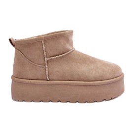 FD1 Bottes De Neige En Daim Sur Plateforme Corcoran Beige