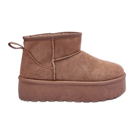 FD1 Bottes de neige en daim sur plateforme en corcoran beige foncé