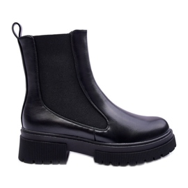 FD1 Bottines Jodhpur Classiques en Cuir Noir Isminna le noir