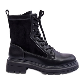 FD1 Bottes de travail en cuir pour femme Faustina noir