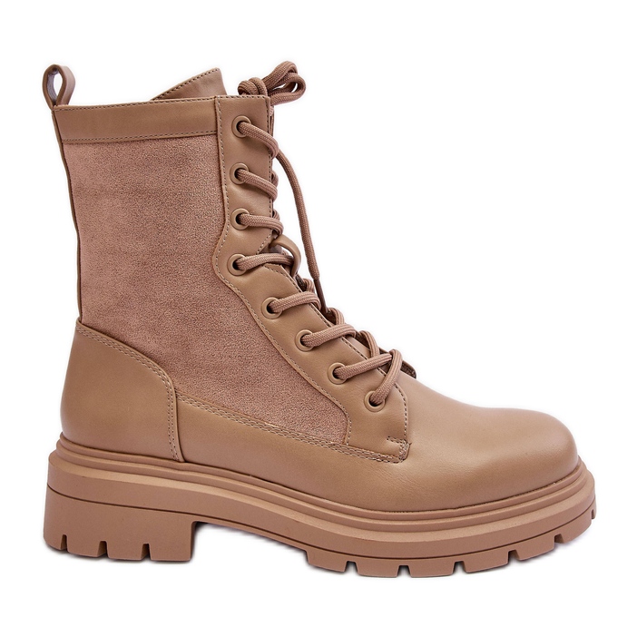 FD1 Bottes de travail en cuir pour femmes Beige Faustina