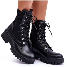 FD1 Bottes Worker Femme Avec Chaussette Noir Melaste le noir